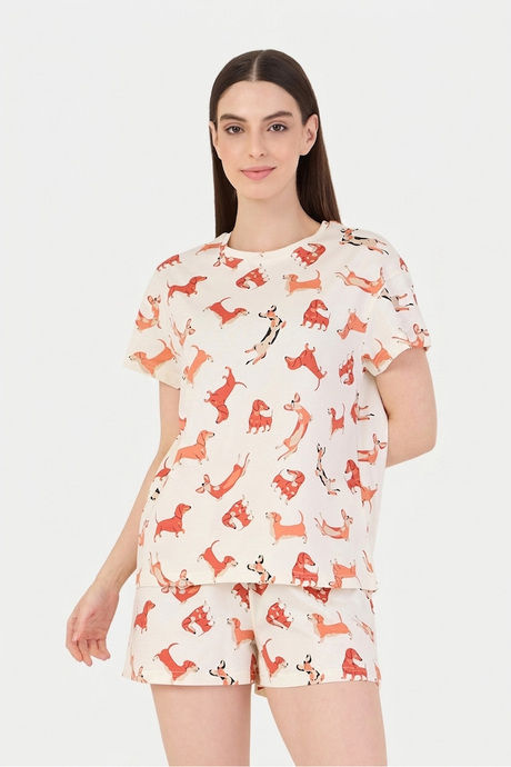 Sweet Dreams Animal Printed Short Set - Swan White — image 4